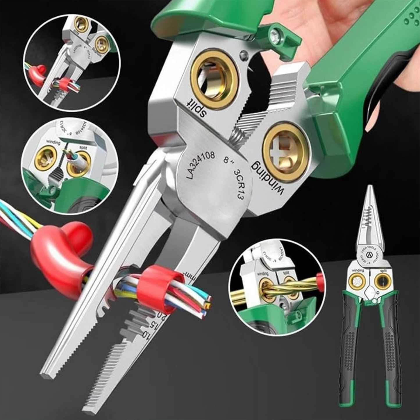 ALICATE DE ACERO INOXIDABLE MULTIFUNCIONAL PARA ELECTRICISTAS
